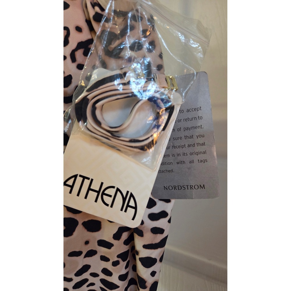 Athena Womens Leopard‎ Print Bandeau Tankini Top Tan Black Blouson NWT - Picture 3 of 6